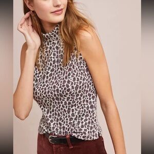 Anthropologie Akemi + Kin Sleeveless Leopard Top Size XL